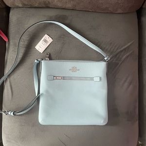 Light blue coach file crossbody